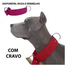 COLEIRA NYLON DUPLA C/CRAVO N°8 VER/ROSA