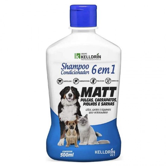 SHAMPOO E COND. MATT PULGAS 6 EM 1 500ML