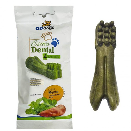 OSSO ESCOVA DENTAL MENTA C/BATATA DOCE