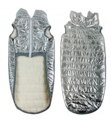 ROUPA PET COLETE PUFFER PRATA FOR. GG