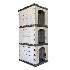 CANIL MEC BOX CINZA 3 MODULOS
