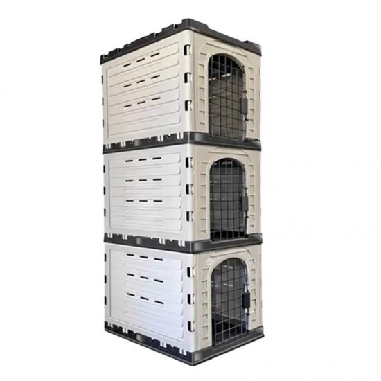 CANIL MEC BOX CINZA 3 MODULOS