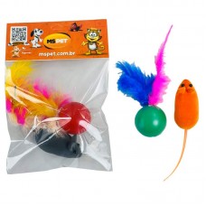 BRINQ GATO BOLINHA CAT TOY + RATINHO