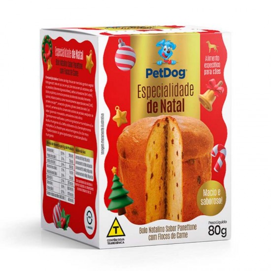 PANETTONE P/ CAES SABOR CARNE 80G 